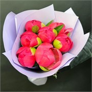 Букет из Голландских коралловых пионов 7 шт 10121