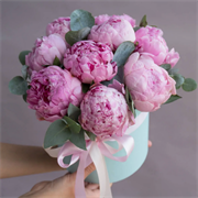 Композиция из  розовых Голландских пионов 9 шт 10131